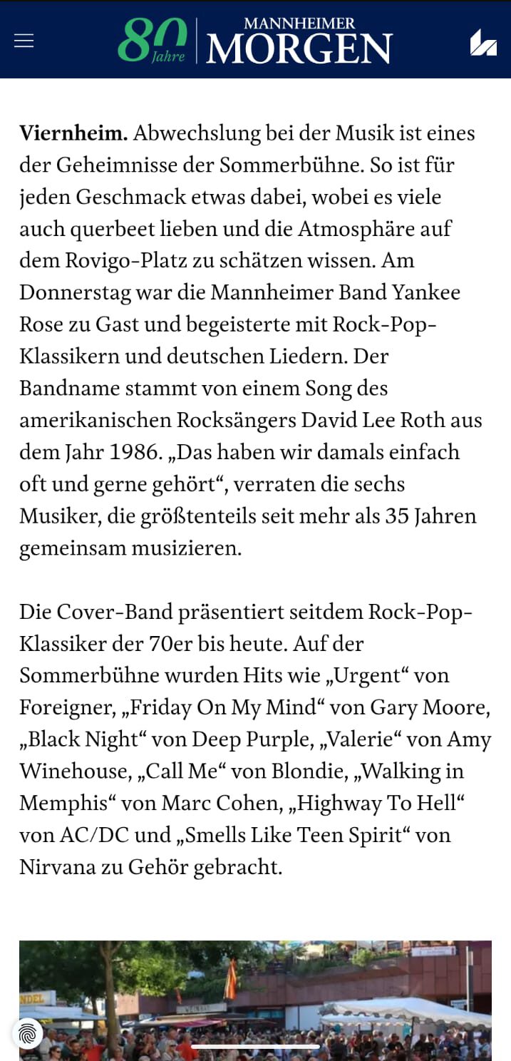 Yankee Rose - Rock & Pop Covers - Sommerbühne Viernheim 2026